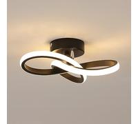 Toolight Plafoniera LED, 22W 2500LM Lampada da Soffitto Moderna Forma di Fiore, Lampadario LED in Acrilico per Corridoio Camera da letto Soggiorno Cucina Bagno, Bianco Caldo 3000K, Nero, Dia 25cm