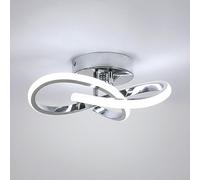 Toolight Plafoniera LED Moderna, 22W 2475LM Lampada da Soffitto Argento Design Fiore, Lampadario LED per Cucina Camera da Letto Corridoio Bagno, Bianco Freddo 6500K, 25CM