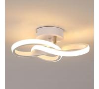 Toolight Plafoniera LED Moderna, 22W 2500LM Lampadario LED Soffitto Bianco Caldo 3000K, Plafoniere LED Design Fiore per Camera da Letto Cucina Corridoio Soggiorno, Bianco, Dia 25cm