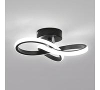 Toolight Plafoniera LED Soffitto, 22W 2500LM Lampada da Soffitto Creativo Forma di Fiore, Lampadario LED per Camera da letto Soggiorno Cucina Bagno Corridoio, Bianco Freddo 6500K, Nero, Dia 25cm