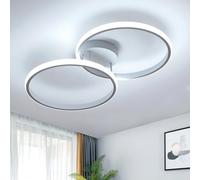 Toolight Plafoniera LED Soffitto, 30W 3375LM Lampadario LED Moderni Rotondo Bianca Acrilica, Camera da Letto Plafoniera per Cucina Soggiorno, Luce Fredda 6500K, 54CM