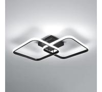 Toolight Plafoniera LED Soffitto 42W 4700LM, 64cm Moderna Lampada da Soffitto Quadrata Bianco Freddo 6500K, Lampadario LED Soffitto Acrilica per Soggiorno Camera da Letto Cucina Bagno Corridoio, Nera