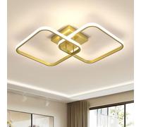 Toolight Plafoniera LED Soffitto, 42W 4725LM Lampada da Soffitto Quadrata Moderna, Plafoniera in Acrilico per Soggiorno, Camera da Letto, Sala da Pranzo, Luce Bianco Naturale 4500K, Oro 64CM