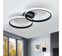 Toolight Plafoniera LED Soffitto 42W 4725LM, Lampada da Soffitto Rotondo Moderna, Plafoniera in Acrilico per Camera da Letto Soggiorno Cucina Studio Ufficio, Luce Fredda 6500K, Nero, 54CM