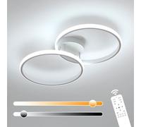 Toolight Plafoniera LED Soffitto Dimmerabile, 38W Lampada da Soffitto Camera da Letto con Telecomando 3000K-6500K, Plafoniera LED Moderna Rotonda per Cucina Soggiorno Corridoio, Bianco, 54CM