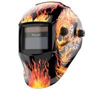 TOOLIOM Maschera per saldatura auto oscurante casco per saldatura True Color con gamma di tonalità 9-13 Cappuccio per saldatura ad energia solare per TIG MIG ARC