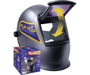 Toolit 42513 FLIP-FLAP 0 Casco di saldatura EN 166, EN 168, EN 175 Nero