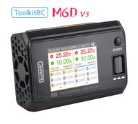 ToolkitRC M6D caricabatterie intelligente batteria al litio a doppio canale ricarica rapida 2CH DC 500W 15A 1-6S ISP schermo da 2,4 pollici