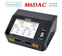 ToolkitRC M6DAC caricabatterie intelligente a doppio canale 2CH AC200W DC700W IPS caricabatterie rapido per batteria al litio modello aeronautico da 3,5 pollici