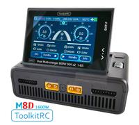ToolkitRC M8D Caricatore Intelligente 2CH Touch Screen Doppio Canale DC800W * 2 30A 1-8S Batteria Al Litio Carica Veloce RC Modello di Auto FPV 1S 2S 3S 4S 5S 6S 7S 8S BAT Ricarica rapida