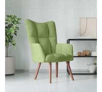 toolkix Poltrona relax imbottita in velluto verde chiaro, con braccioli e schienale, per soggiorno, camera da letto e ufficio, 61,5 x 69 x 95,5 cm, ergonomica, confortevole, moderna, accogliente