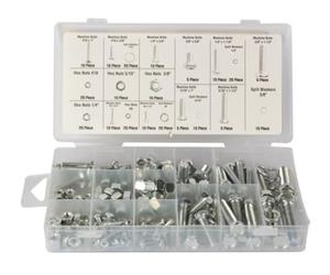 Toolland Assortimento di dadi e bulloni, 240 pezzi, varie misure, color nichel