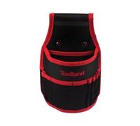 Toolland Porta chiodi e porta attrezzi per cintura, nylon, con tasche e passanti, nero/rosso