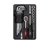 Toolland Set attrezzi, 28 pezzi, cromo-vanadio, impugnatura antiscivolo, chiavi a brugola