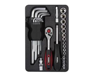 Toolland Set attrezzi, 28 pezzi, cromo-vanadio, impugnatura antiscivolo, chiavi a brugola