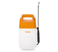 Toolland Spruzzatore a pressione, elettrico, batteria ricaricabile, lancia telescopica, ugello regolabile, tracolla, 6 litri, bianco/arancione/nero