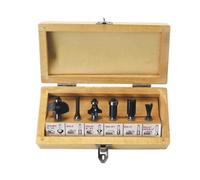 Toolland Utensili per fresatura, set da 6 pezzi, in scatola di legno, ideali per la lavorazione del legno fai da te