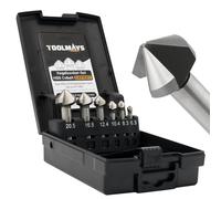 TOOLMAYS Svasatore per Metallo M35 Cobalto Ø 6,3-20,5 mm | Set Svasatori per Legno 90° HSS-E 3 Taglienti 6pcs per Acciaio Inox, Ferro, Alluminio, Rame, Plastica