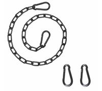 tooloflife Catena da appendere resistente, 30 cm, nera, spessore 4 mm, in ferro, con doppio moschettone, per giardino, altalena, amaca, sacco da boxe, tenda parasole per esterni, accessori di