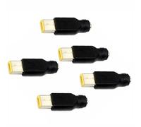 tooloflife Confezione da 5 adattatori per connettori CC da femmina a maschio, con punta da 5,5 x 2,1 mm, compatibile con connettore di alimentazione rettangolare LenovoLaptop
