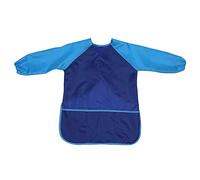 tooloflife Grembiule da pittura per bambini con maniche lunghe e 3 tasche, impermeabile, per dipingere, cucinare, fare lavoretti e mangiare (M, Blu)