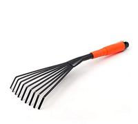 tooloflife Mini rastrello da giardino a 9 radici, in acciaio, a ventaglio, con impugnatura ergonomica e resistente alla ruggine, strumento professionale per giardinaggio
