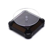 tooloflife Solare alimentato rotante stand Rotondo-Nero Solare/AAA Batteria Alimentato Vetrina 2 Forme 360 Gradi Giradischi Rotante Orologio Telefono Gioielli Organizzatore Display Stand Supporto