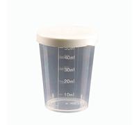 tooloflife Tazza di misurazione in plastica, bicchieri graduati trasparenti da 50 ml con coperchi a vite per laboratorio, liquidi da cucina