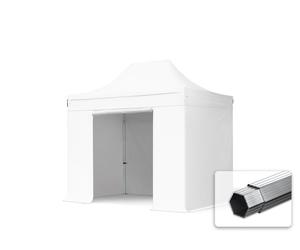 TOOLPORT 3x2m gazebo pieghevole PES con laterali, PROFESSIONAL alluminio, bianco - (581906)
