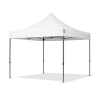 TOOLPORT 3x3 m gazebo pieghevole PVC, PREMIUM acciaio, bianco - (600110)