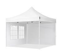 TOOLPORT 3x3m gazebo pieghevole con laterali (finestre), ECONOMY acciaio, bianco - (59041)