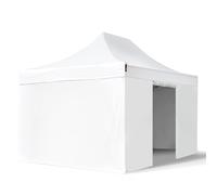 TOOLPORT 3x4,5m gazebo pieghevole con laterali, PREMIUM acciaio, bianco - (600061)