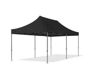 TOOLPORT 3x6 m gazebo pieghevole PVC, PREMIUM acciaio, nero - (600120)