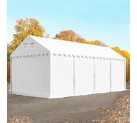 TOOLPORT 3x8 m tenda capannone, altezza 2,6m, PVC 800, telaio perimetrale, bianco, senza statica - (6791BL)