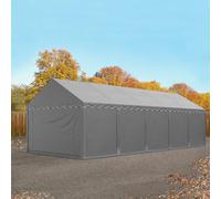 TOOLPORT 4x10 m tenda capannone, PVC 750, telaio perimetrale, grigio - (8257)