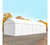 TOOLPORT 4x14 m tenda capannone, altezza 2,6m, PVC 800, telaio perimetrale, bianco, con statica (sottofondo in terra) - (527632)