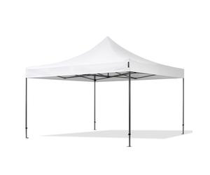 TOOLPORT 4x4 m gazebo pieghevole PVC, PREMIUM acciaio, bianco - (600129)
