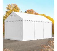 TOOLPORT 4x6 m tenda capannone, altezza 2,6m, PVC 800, telaio perimetrale, bianco, con statica (sottofondo in terra) - (517632)