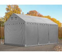 TOOLPORT 4x6 m tenda capannone, altezza 2,6m, PVC 800, telaio perimetrale, grigio, senza statica - (7630BL)