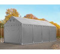 TOOLPORT 4x8 m tenda capannone, altezza 2,6m, PVC 800, telaio perimetrale, grigio, con statica (sottofondo in cemento) - (49841)