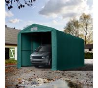 TOOLPORT 4x8m tenda garage 3,35m, PRIMEtex 2300, verde scuro, con statica (sottofondo in cemento) - (99409)