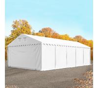 TOOLPORT 5x10 m tenda capannone, altezza 2,6m, PVC 800, telaio perimetrale, bianco, senza statica - (8518BL)