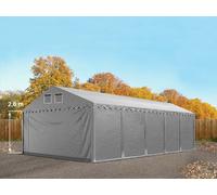 TOOLPORT 5x10 m tenda capannone, altezza 2,6m, PVC 800, telaio perimetrale, grigio, con statica (sottofondo in cemento) - (49871)