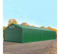 TOOLPORT 5x16 m tenda capannone, altezza 2,6m, PVC 800, telaio perimetrale, verde scuro, con statica (sottofondo in cemento) - (638521)