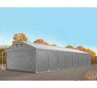 TOOLPORT 5x24 m tenda capannone, altezza 2,6m, PVC 800, telaio perimetrale, grigio, con statica (sottofondo in cemento) - (49855)