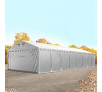 TOOLPORT 5x24 m tenda capannone, altezza 2,6m, PVC 800, telaio perimetrale, grigio, senza statica - (49853)