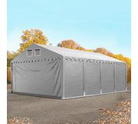 TOOLPORT 5x8 m tenda capannone, altezza 2,6m, PVC 800, telaio perimetrale, grigio, con statica (sottofondo in cemento) - (57712)