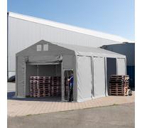 TOOLPORT 5x8m tenda capannone, altezza 3,0m porta a pacchetto, PVC 850, grigio, senza statica - (79802)