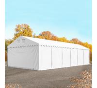 TOOLPORT 6x12 m tenda capannone, altezza 2,6m, PVC 800, telaio perimetrale, bianco, con statica (sottofondo in cemento) - (67512)