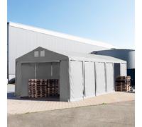 TOOLPORT 6x12m tenda capannone, altezza 3,0m porta a cerniera, PVC 850, grigio, con statica (sottofondo in cemento) - (94030)